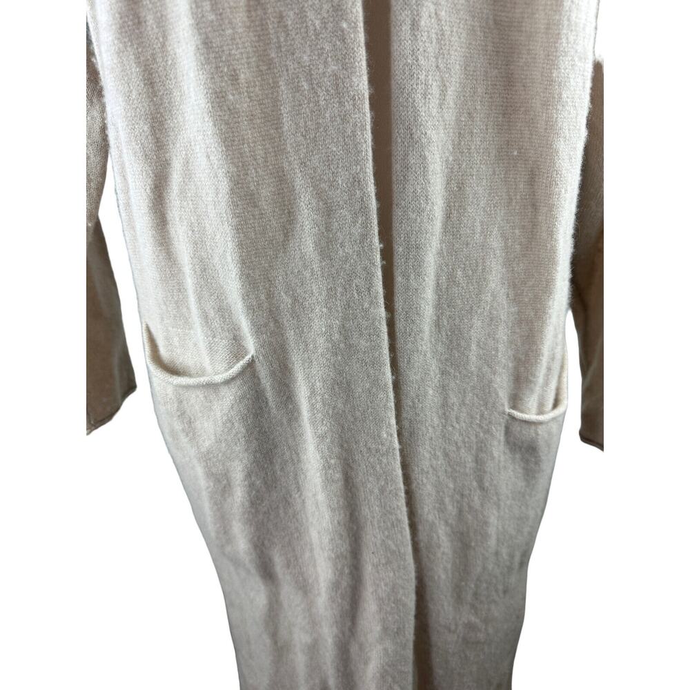 Van Winkle & Co. Long Sleeve Open Front Cashmere Duster Long Cardigan Tan Large - Picture 5 of 11
